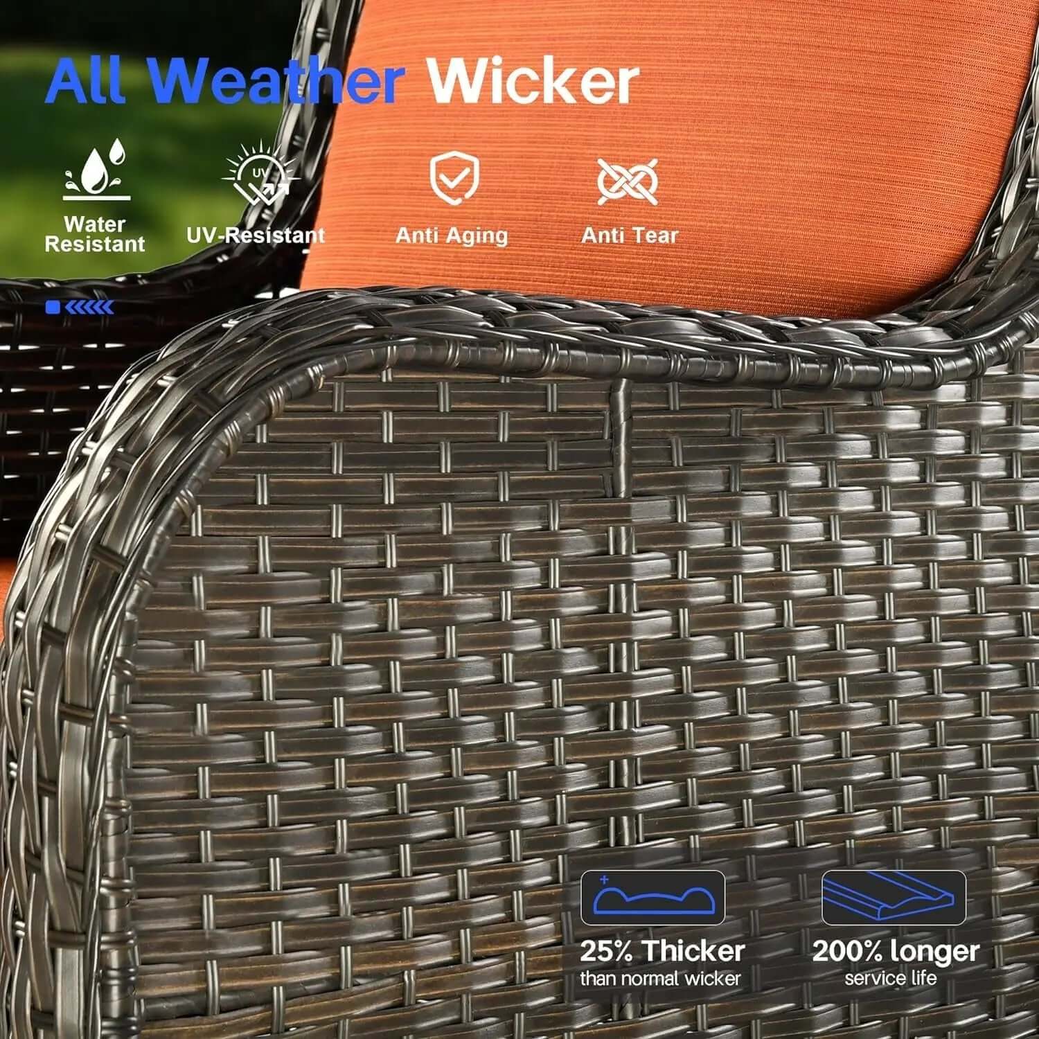 Long - lasting50,000 BTU Rectangular Propane Fire Pit Table 7-Piece High-Back Conversation Sofa and Matching Side Table