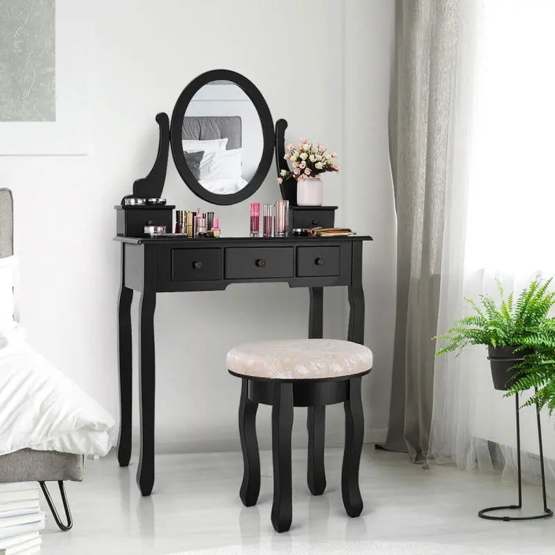 Elegant Vanity Makeup Table with stool