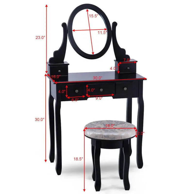 Elegant Vanity Makeup Table with stool
