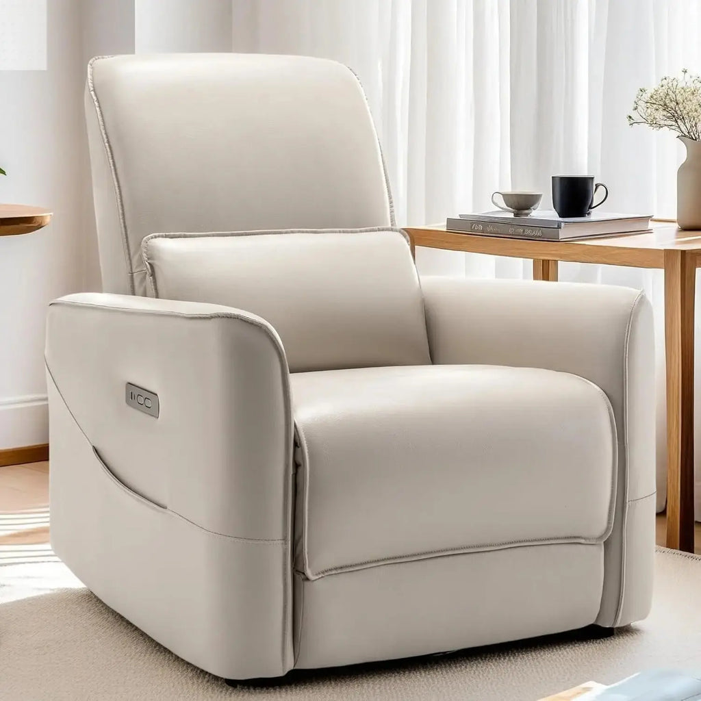 Glider Rocking Chair Nursery, Electric Rocking Recliner Chair of Faux Leather